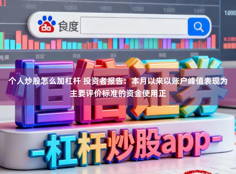 个人炒股怎么加杠杆 投资者报告：本月以来以账户峰值表现为主要评价标准的资金使用正